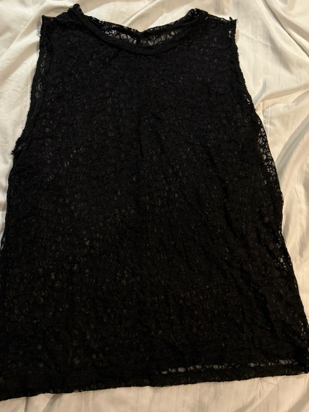 Zara Black Lace Sleeveless Tank Top